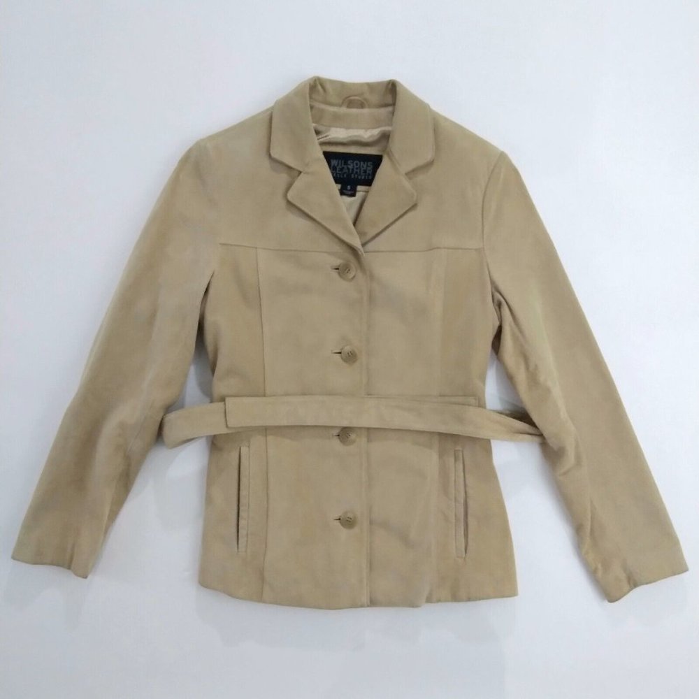 Wilson's Leather Pelle Studio Women's Tan Leather Jacket W/Belt Size Small